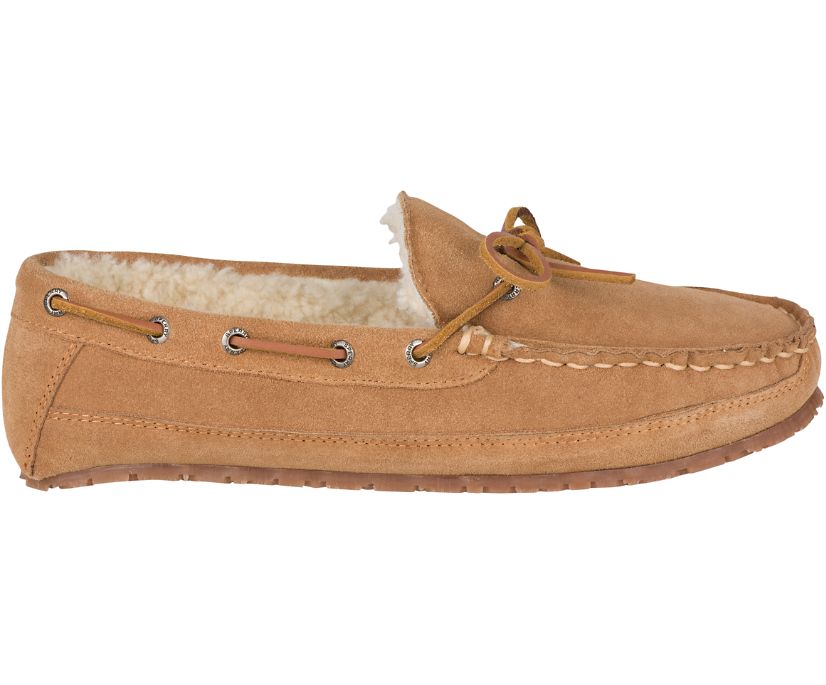 Sperry Shearling Slippers - Men's Slippers - Brown [HM3015829] Sperry Top Sider Ireland